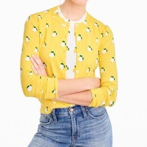 J. Crew Lemon Print Cardigan